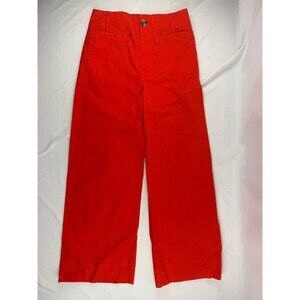 Anthropologie Maeve The Colette Cropped Wide Leg Pants in Light Red Size 27
